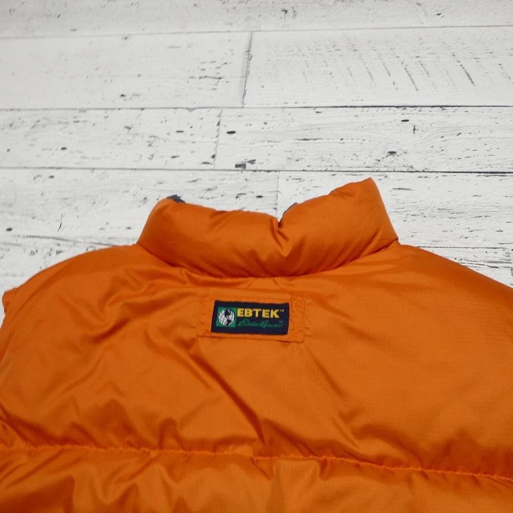 Eddie Bauer EBTEK Vest Mens 2XLT Blue Orange Down Puffer Reversible Ski Outdoor - Picture 15 of 15